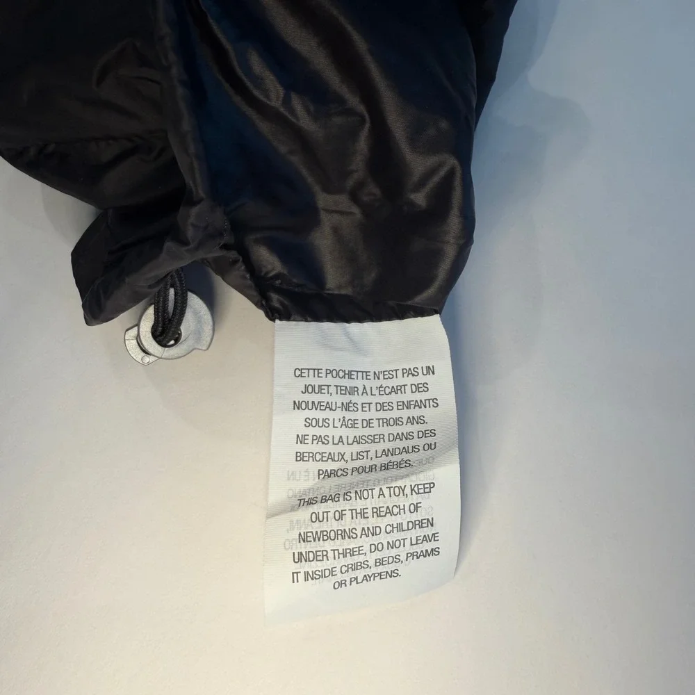 Moncler Black Nylon Drawstring Storage Pouch Bag with Logo Patch Accessory